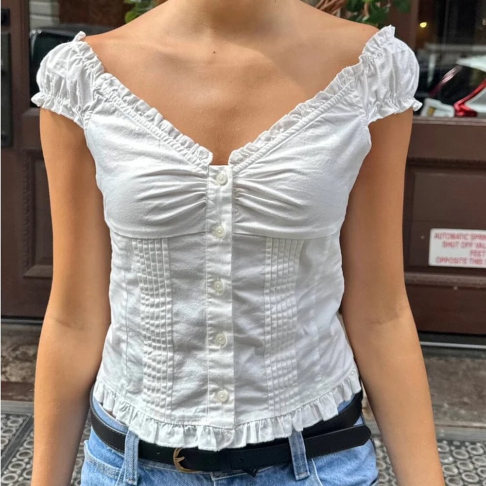 White Elena Tank Top - Brandy Melville